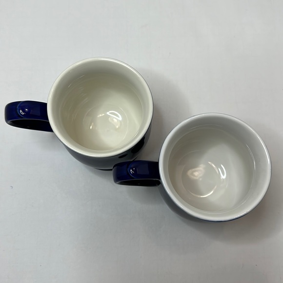 Vintage Cobalt Blue Pedestal Footed Mugs set of 2 - Picture 2 of 4